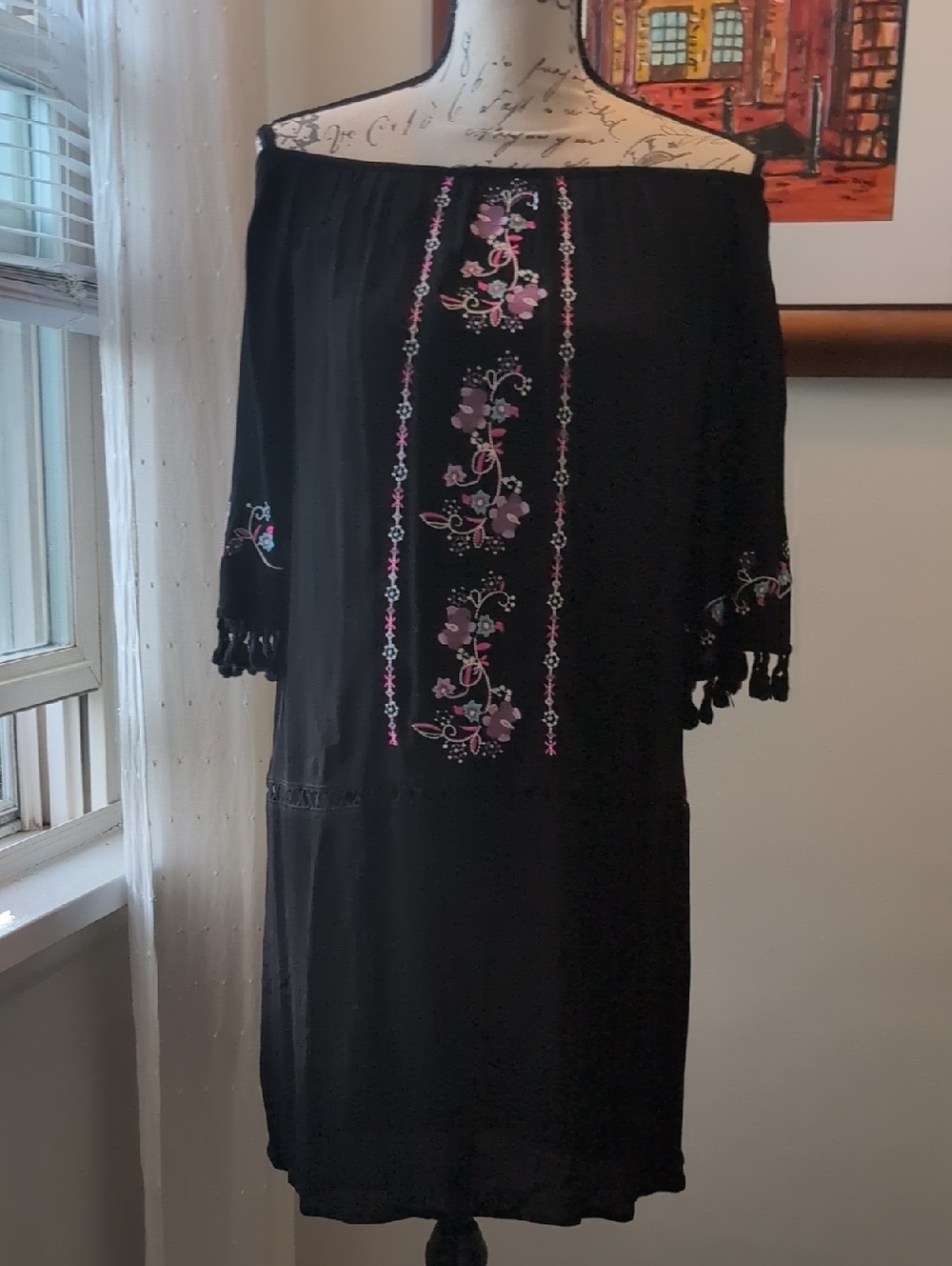 EMBROIDERED FLOWY TUNIC BOHO DRESS🌹